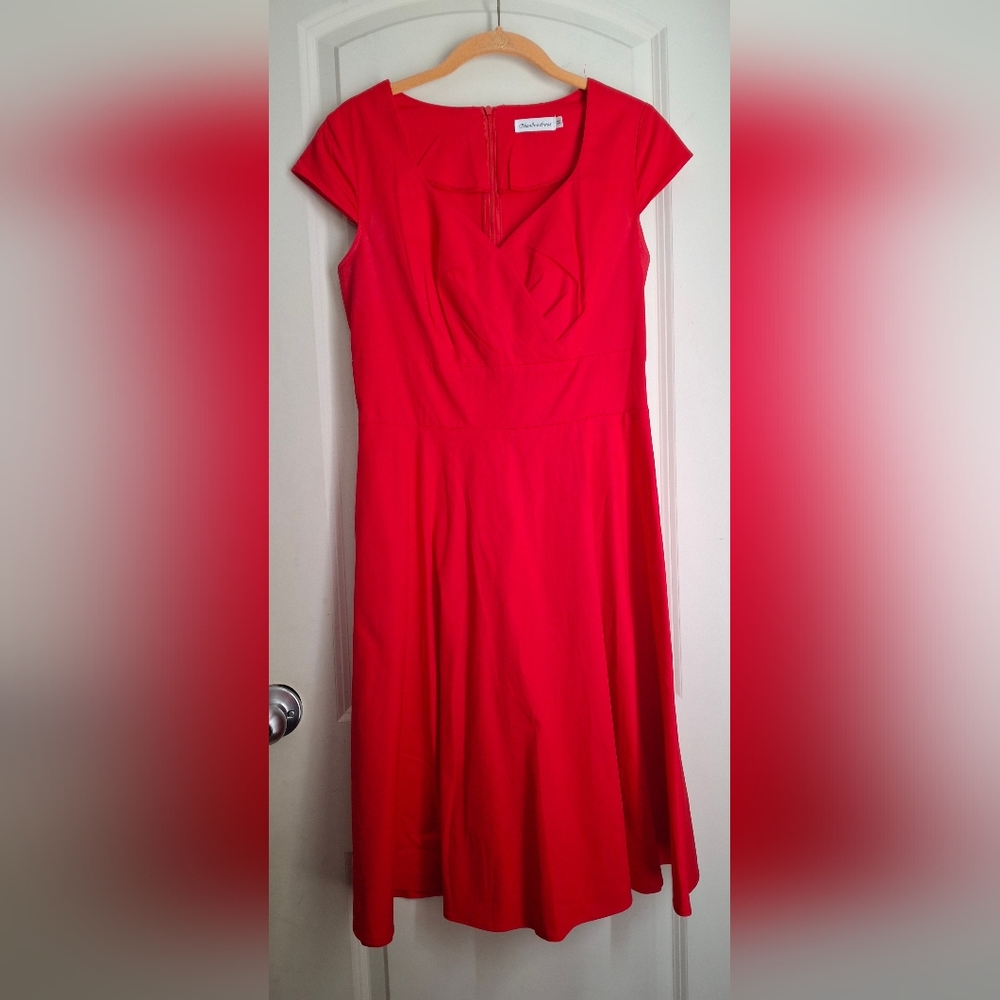 Bbonlinedress Retro 50s Cocktail Party‎ Look Red Short Dress Women's Dress Sz M